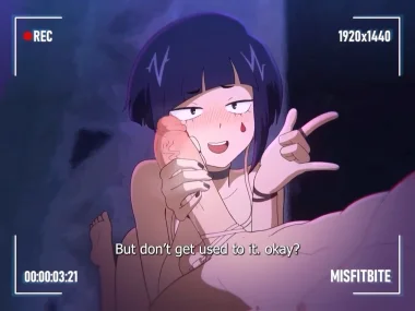 Kyoka Jiro posing to the camera while masturbating guy's dick